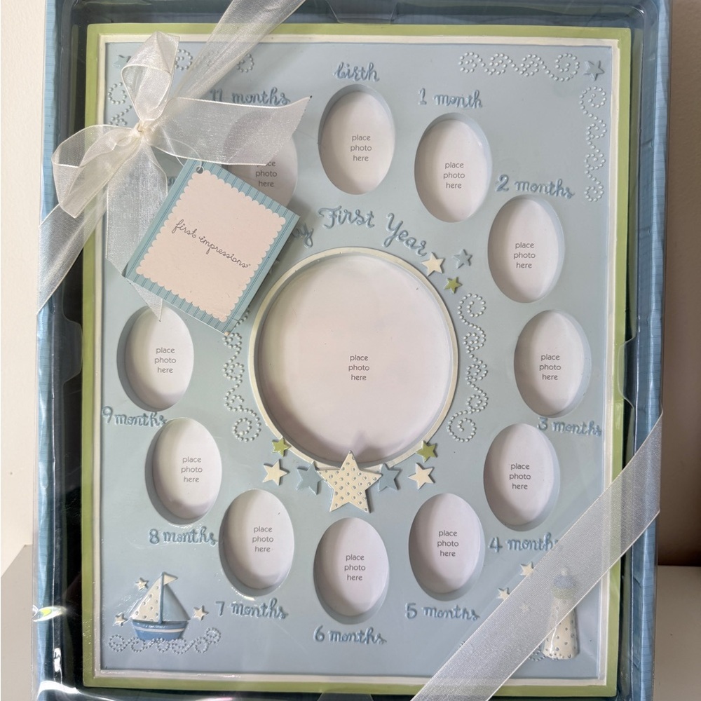 Baby's First Year Blue Photo Frame